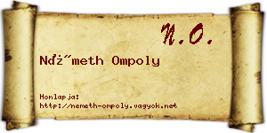 Németh Ompoly névjegykártya